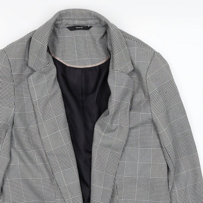 George Womens Black Plaid Jacket Blazer Size 10