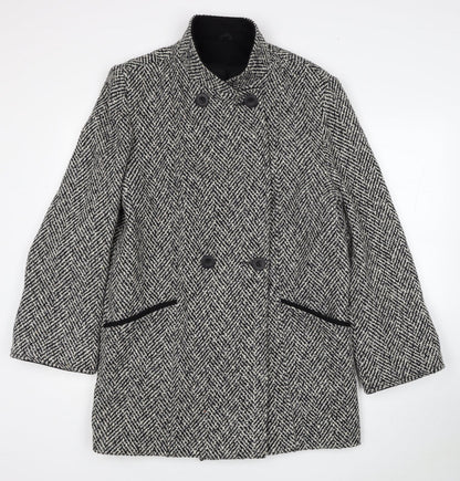 Womens UK Size 12 BHS Black Pea Coat