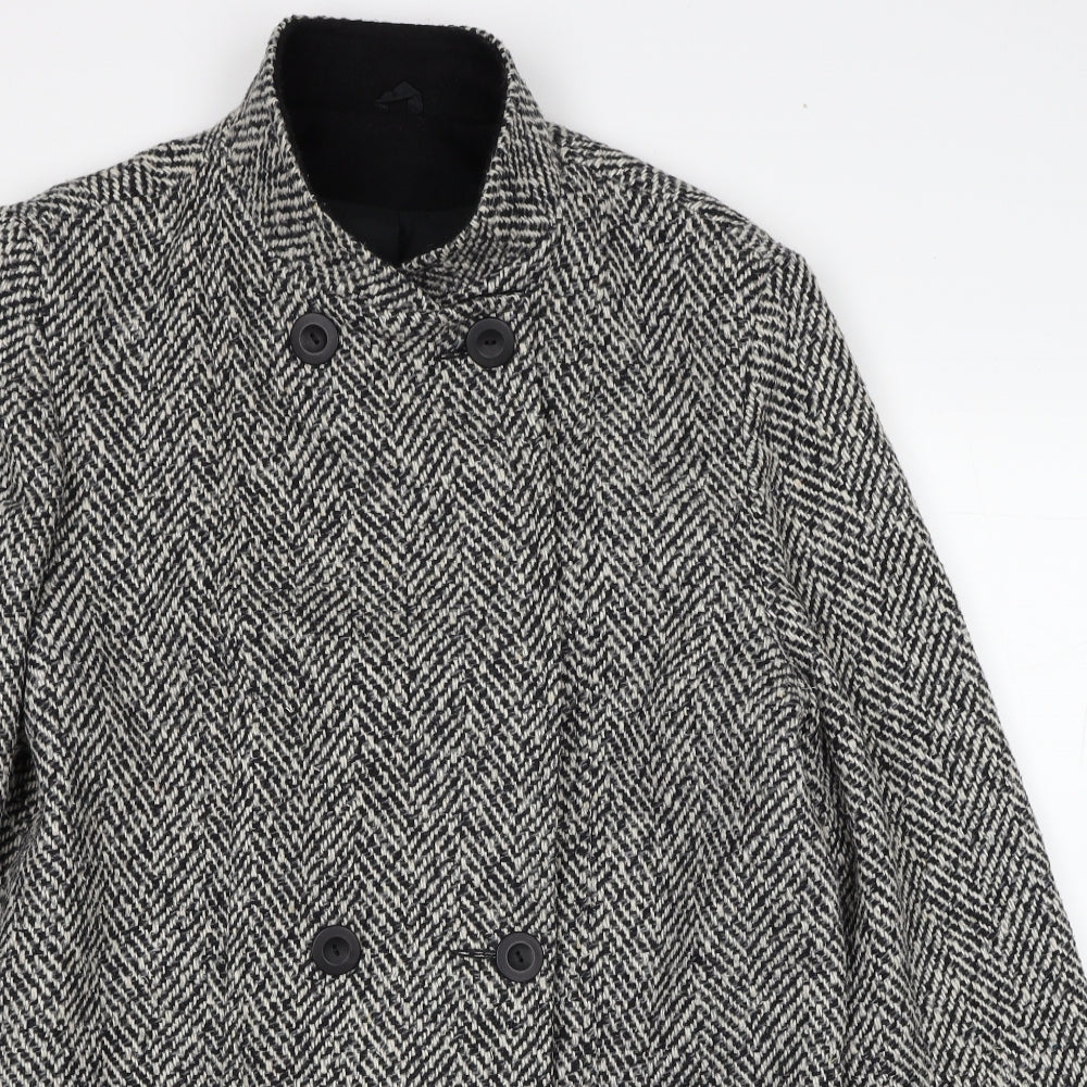 Womens UK Size 12 BHS Black Pea Coat