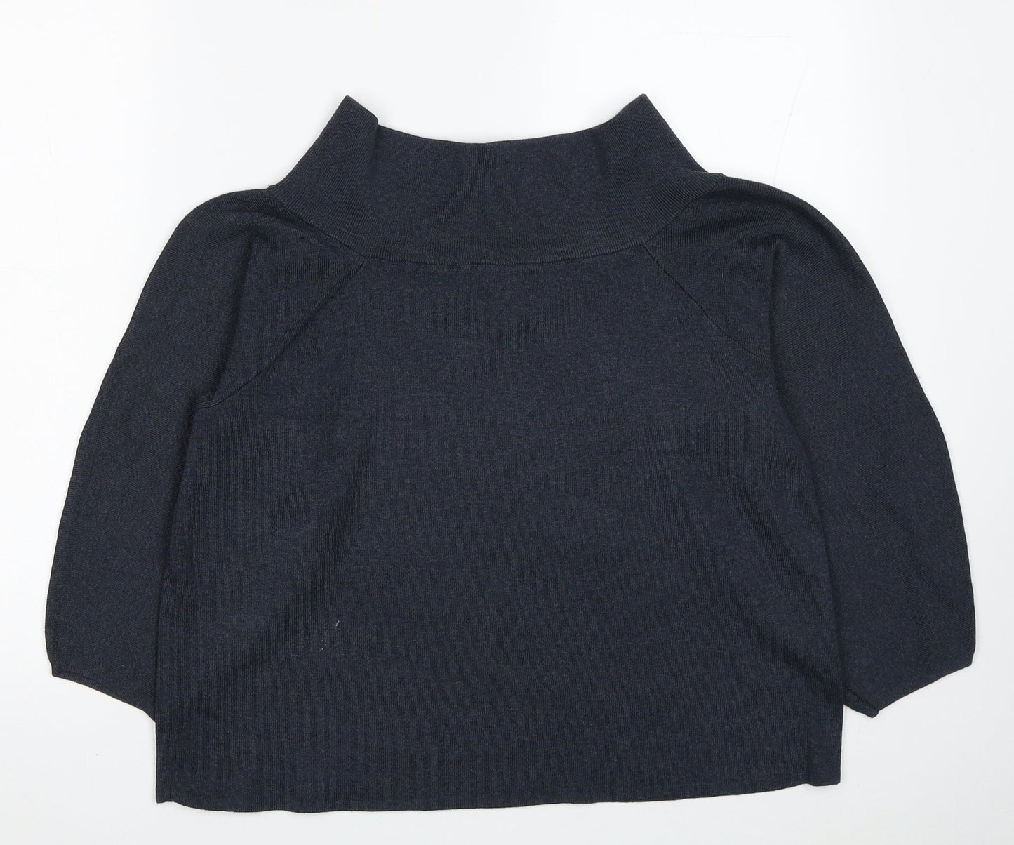 H&M Womens Blue Polyester Basic Blouse Size L Boat Neck