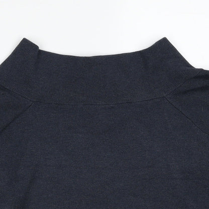 H&M Womens Blue Polyester Basic Blouse Size L Boat Neck