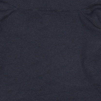 H&M Womens Blue Polyester Basic Blouse Size L Boat Neck