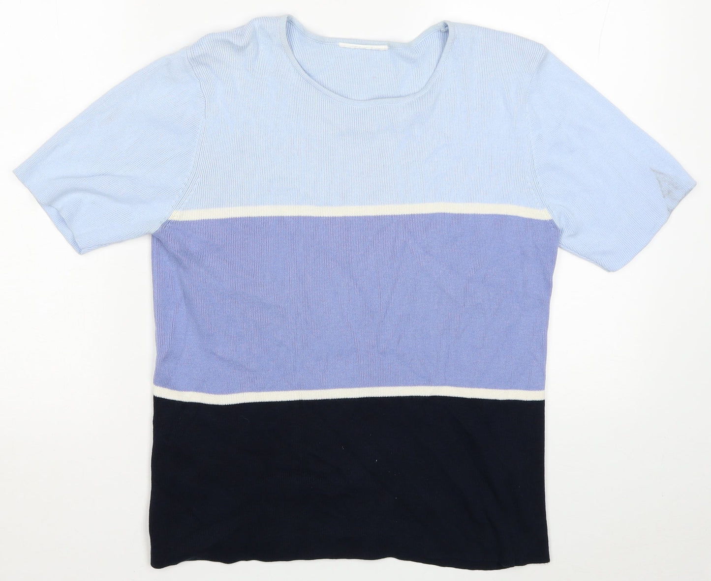 Womens UK Size 14 BHS Blue Basic T-Shirt