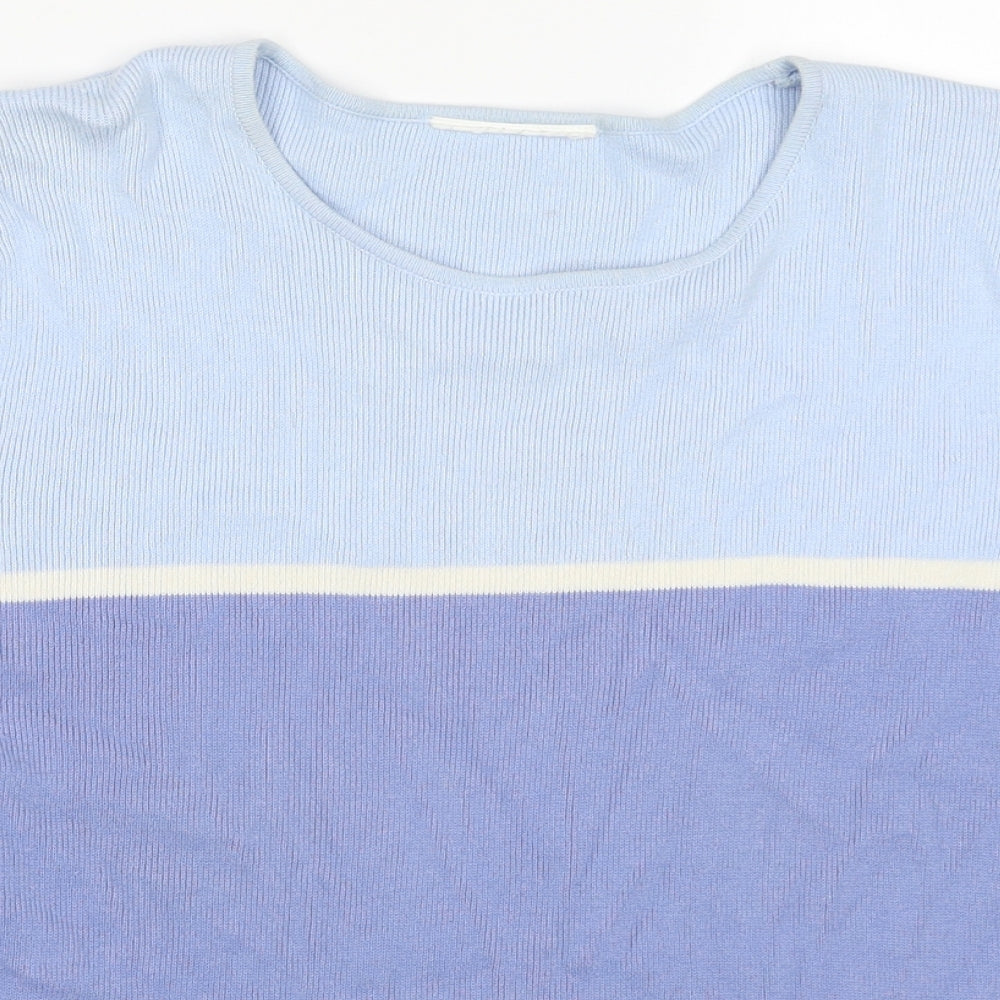 Womens UK Size 14 BHS Blue Basic T-Shirt