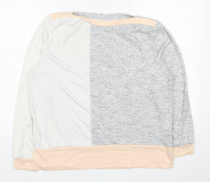 TU Womens Multicoloured Boat Neck Polyester Pullover Jumper Size 14