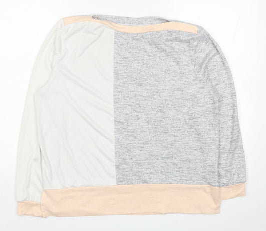 TU Womens Multicoloured Boat Neck Polyester Pullover Jumper Size 14