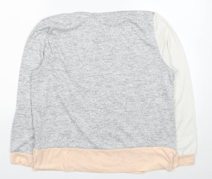 TU Womens Multicoloured Boat Neck Polyester Pullover Jumper Size 14