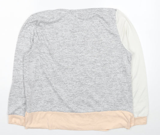 TU Womens Multicoloured Boat Neck Polyester Pullover Jumper Size 14