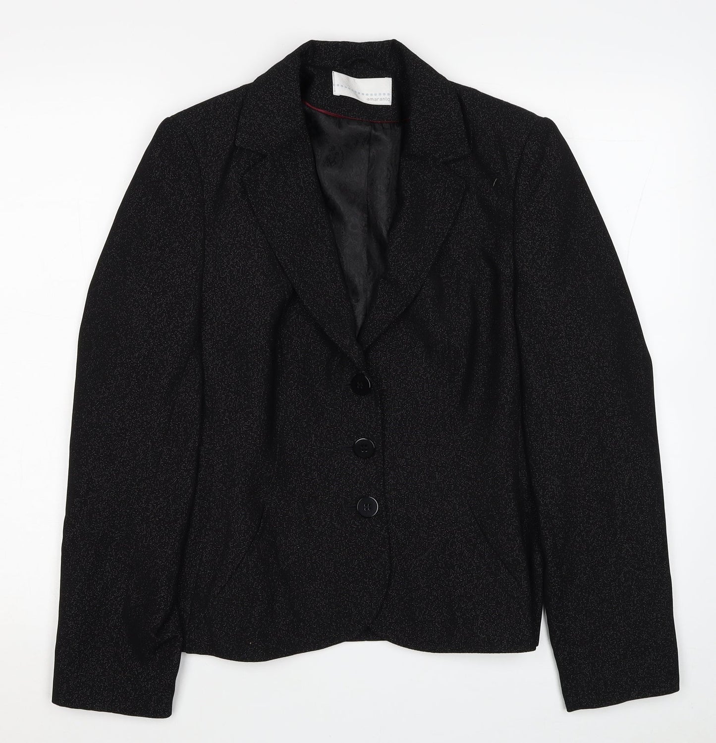 Womens UK Size 14 AMARANTO Regular Black Blazer