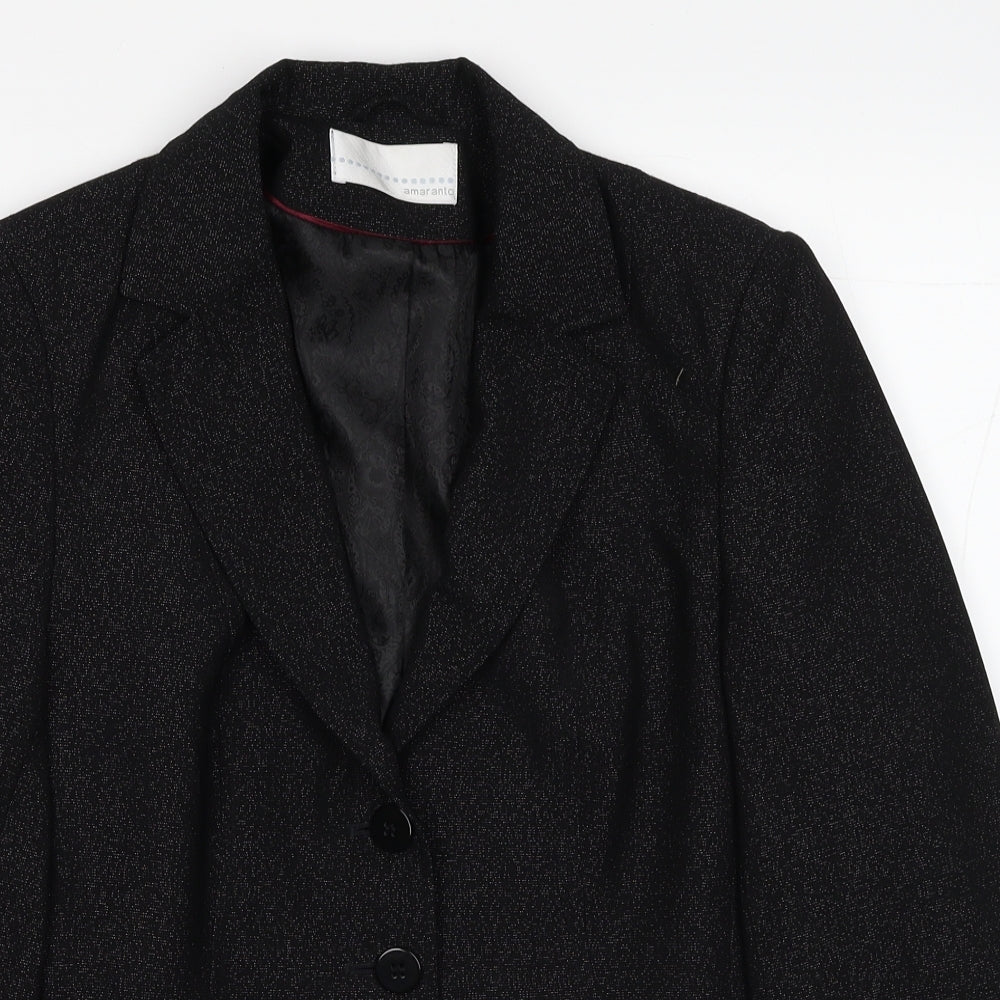 Womens UK Size 14 AMARANTO Regular Black Blazer