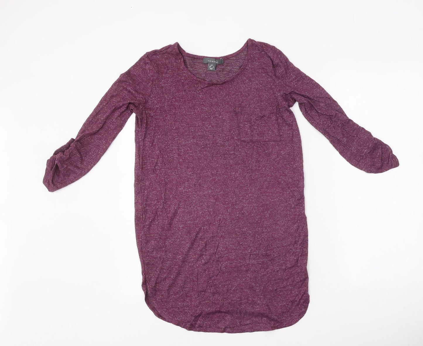 Primark Womens Purple Polyester Basic T-Shirt Size XS Round Neck