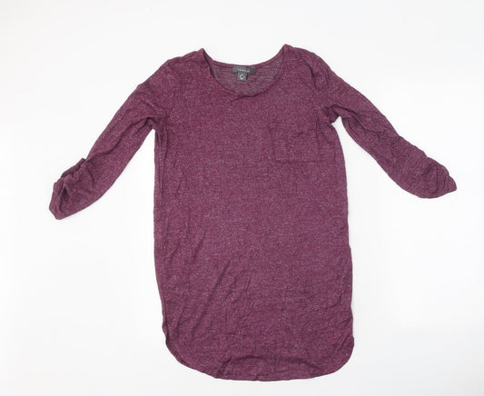 Primark Womens Purple Polyester Basic T-Shirt Size XS Round Neck