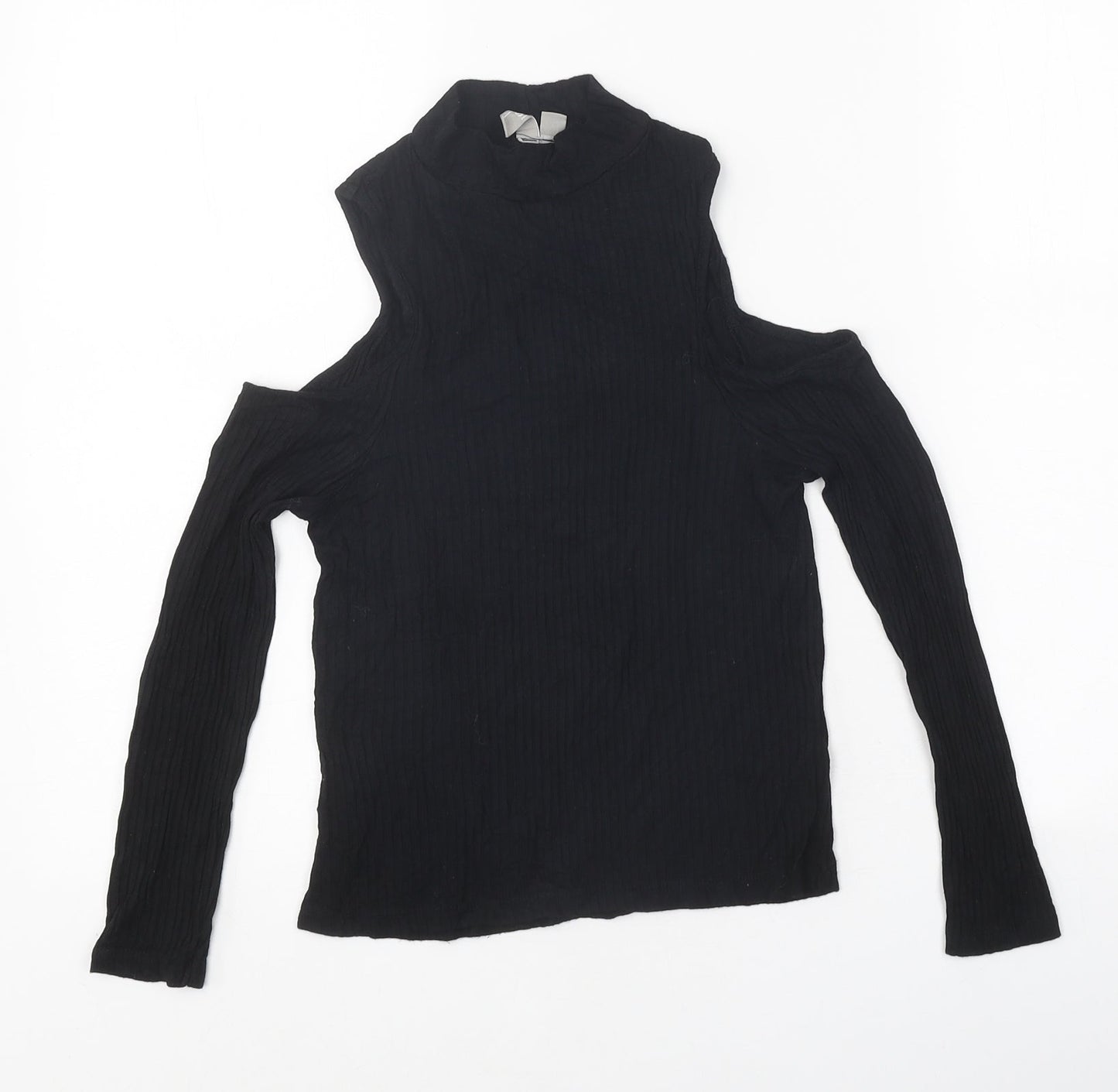 Womens UK Size 4 ASOS Black Basic T-Shirt