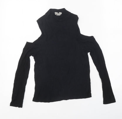 Womens UK Size 4 ASOS Black Basic T-Shirt