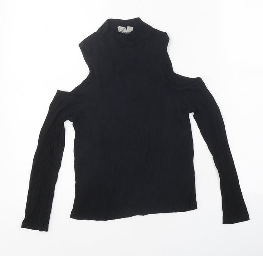 Womens UK Size 4 ASOS Black Basic T-Shirt