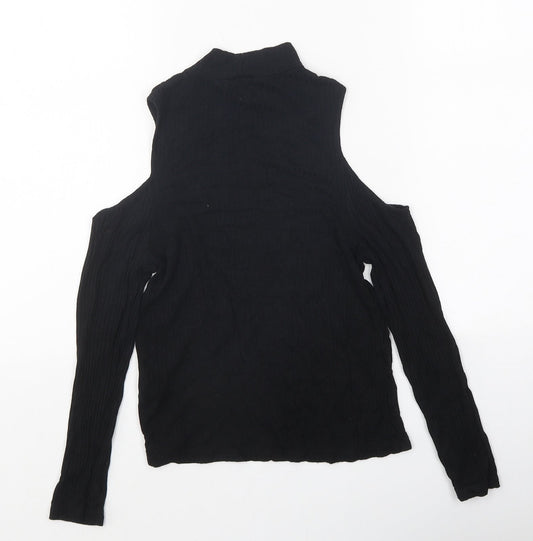 Womens UK Size 4 ASOS Black Basic T-Shirt