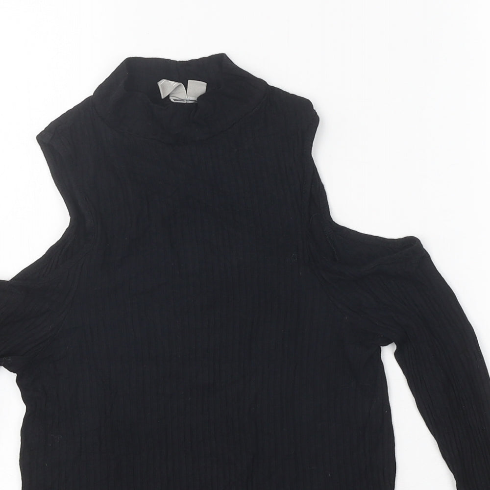 Womens UK Size 4 ASOS Black Basic T-Shirt