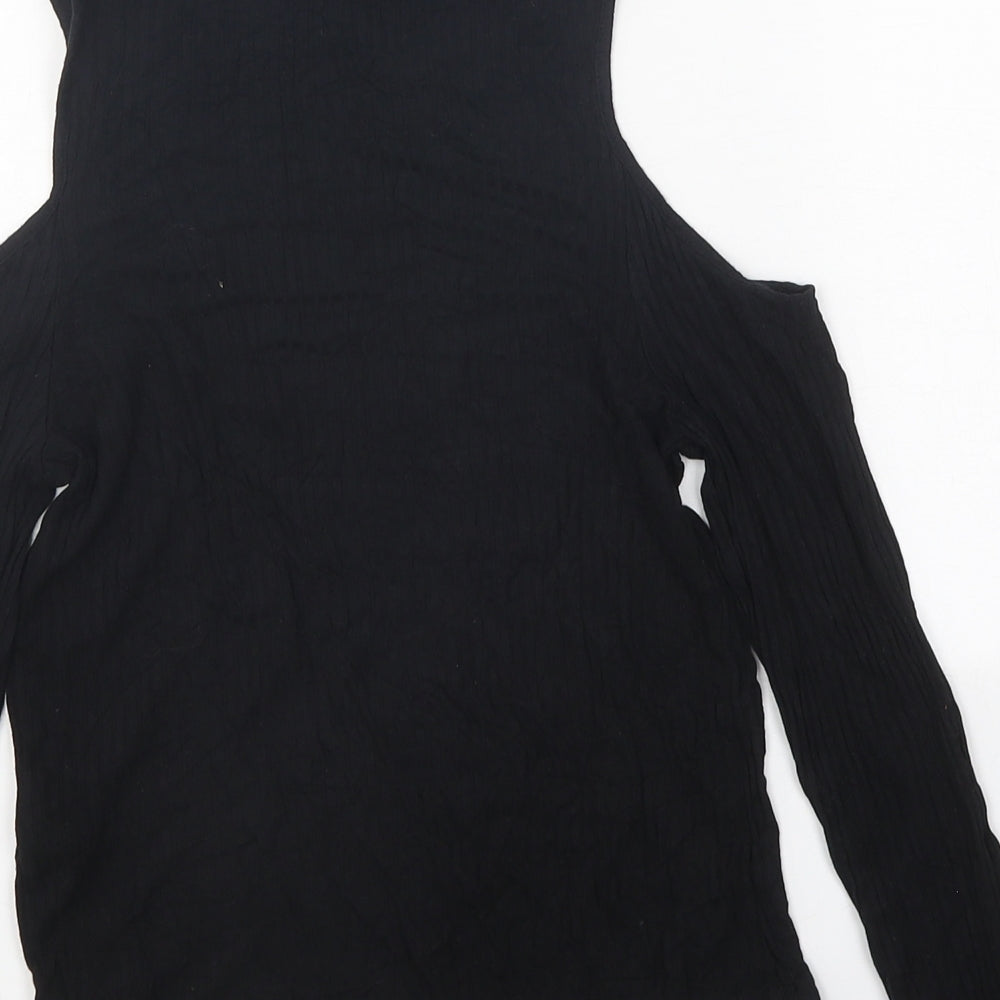 Womens UK Size 4 ASOS Black Basic T-Shirt