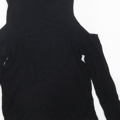 Womens UK Size 4 ASOS Black Basic T-Shirt