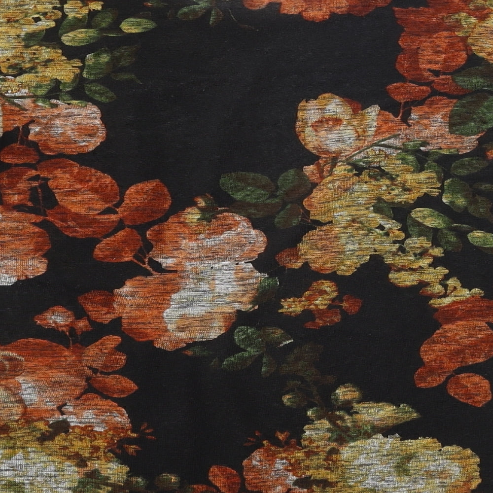 Bassino Womens Multicoloured Floral Polyester Jersey T-Shirt Size 12 Round Neck