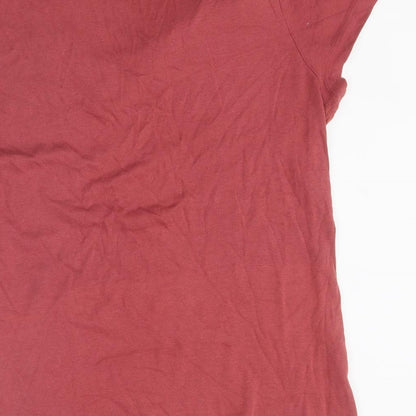George Womens Red Polyester Basic T-Shirt Size 12 Round Neck