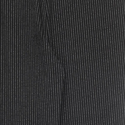 Papaya Mens Black Striped Polyester Trousers Size 18 L24 in Regular