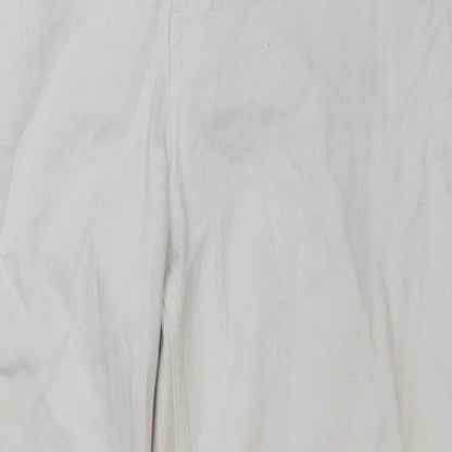 Zara Womens White Cotton Straight Jeans Size 6 L26 in Regular Button