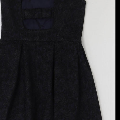 Monsoon Womens Blue Floral Polyester A-Line Size 12 Round Neck Zip