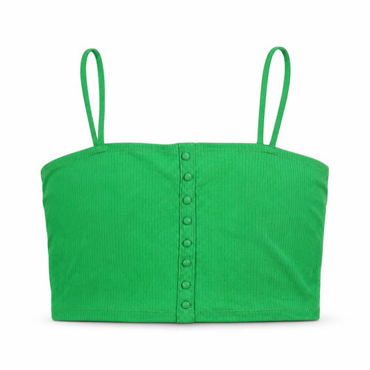 Womens UK Size S Primark Green Cropped Tank