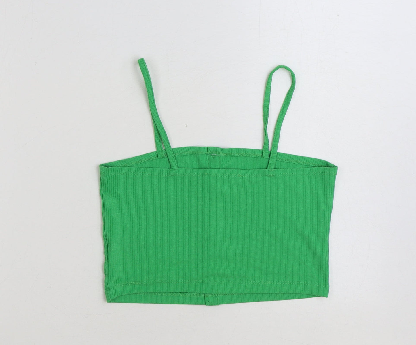 Primark Womens Green Polyester Cropped Tank Size S Square Neck