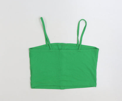 Primark Womens Green Polyester Cropped Tank Size S Square Neck