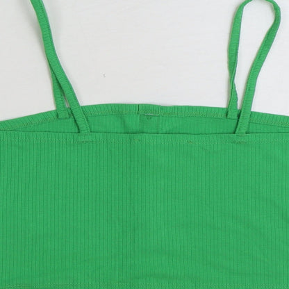 Primark Womens Green Polyester Cropped Tank Size S Square Neck