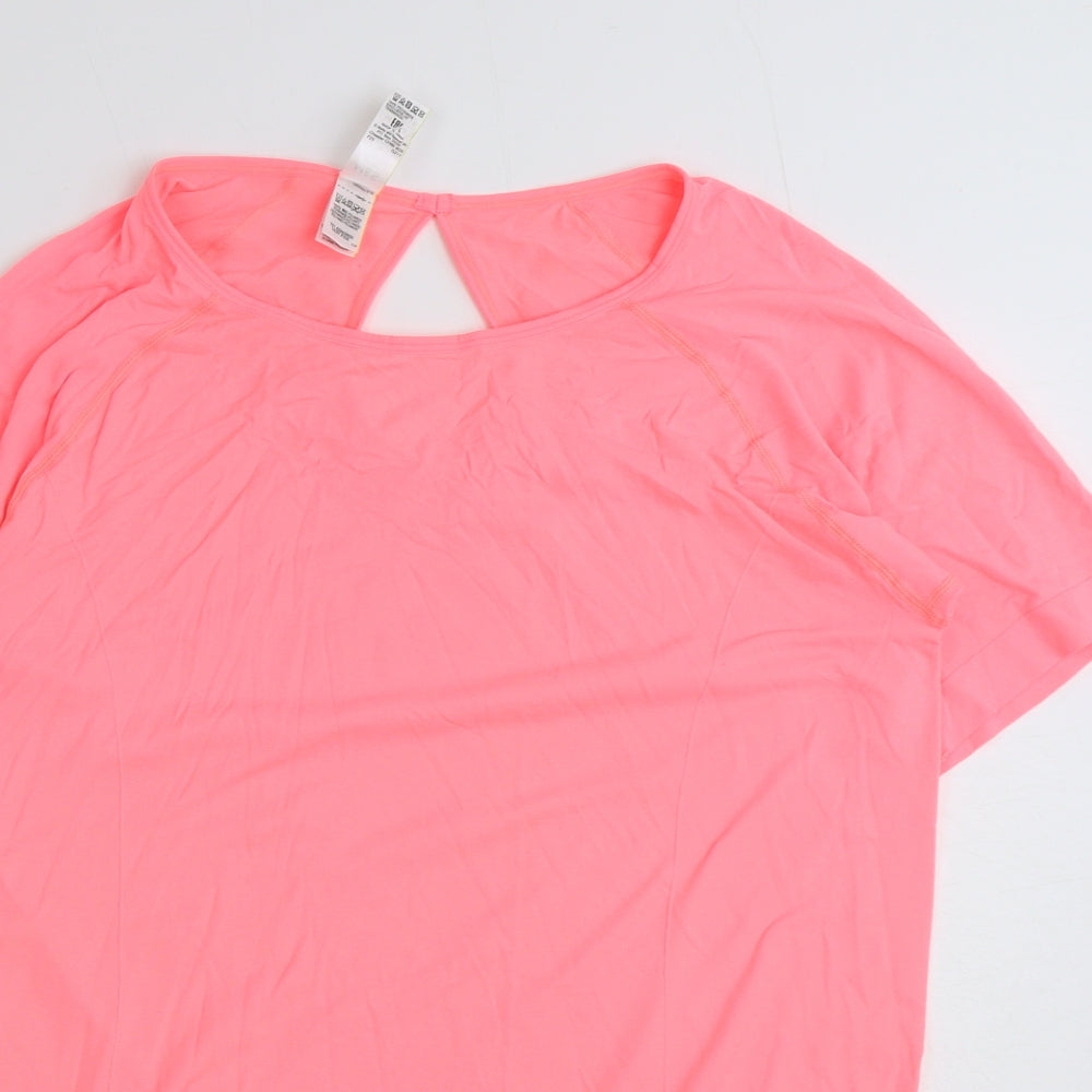marks and Womens Pink Polyester Basic T-Shirt Size M Round Neck Pullover