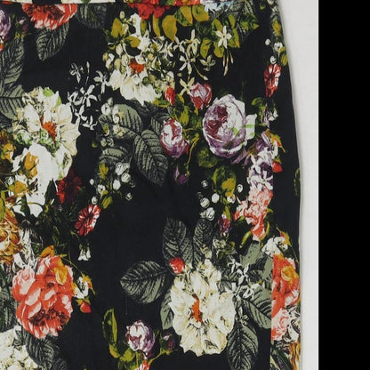 Marks and Spencer Womens Multicoloured Floral Polyester Straight & Pencil Skirt Size 32 in Zip