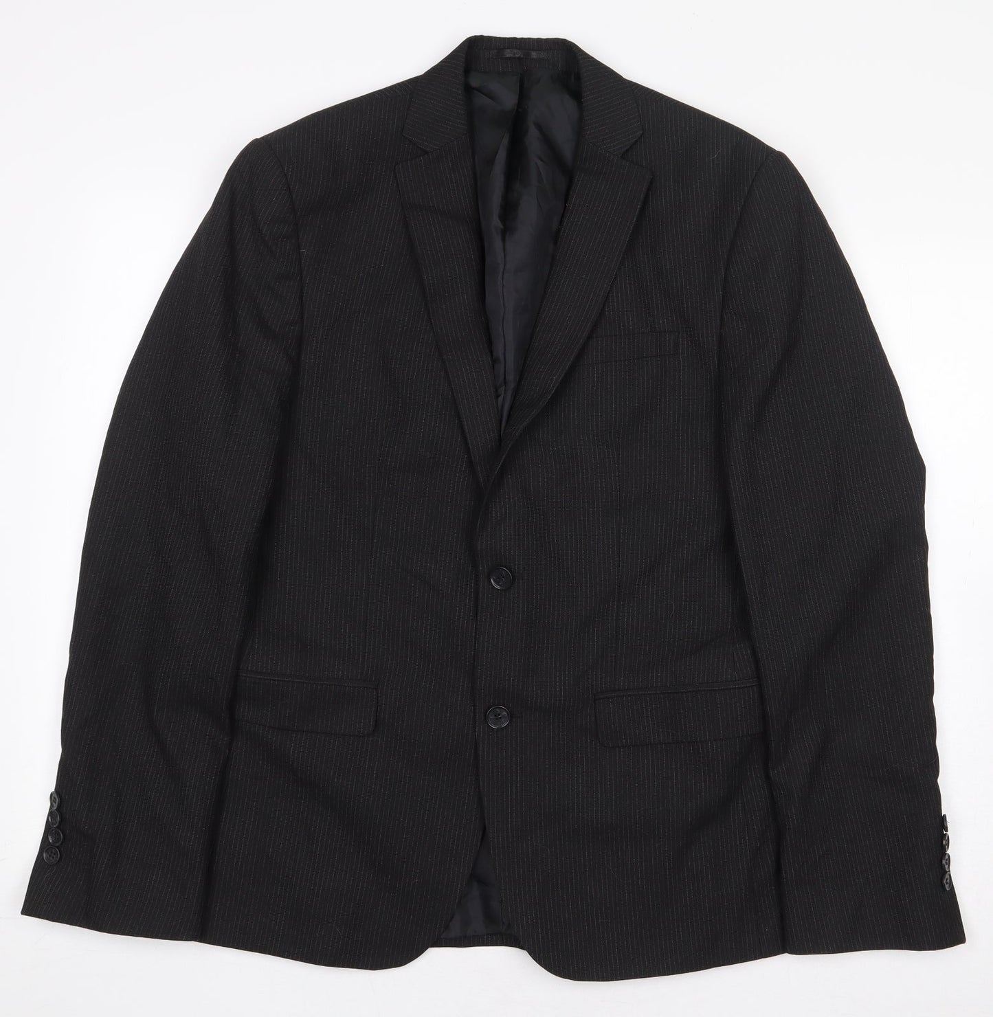 ASOS Mens Grey Striped Polyester Jacket Suit Jacket Size 40