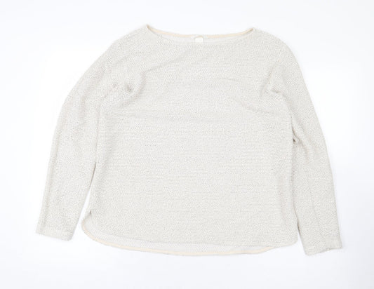 H&M Womens Beige Cotton Pullover Sweatshirt Size M Pullover