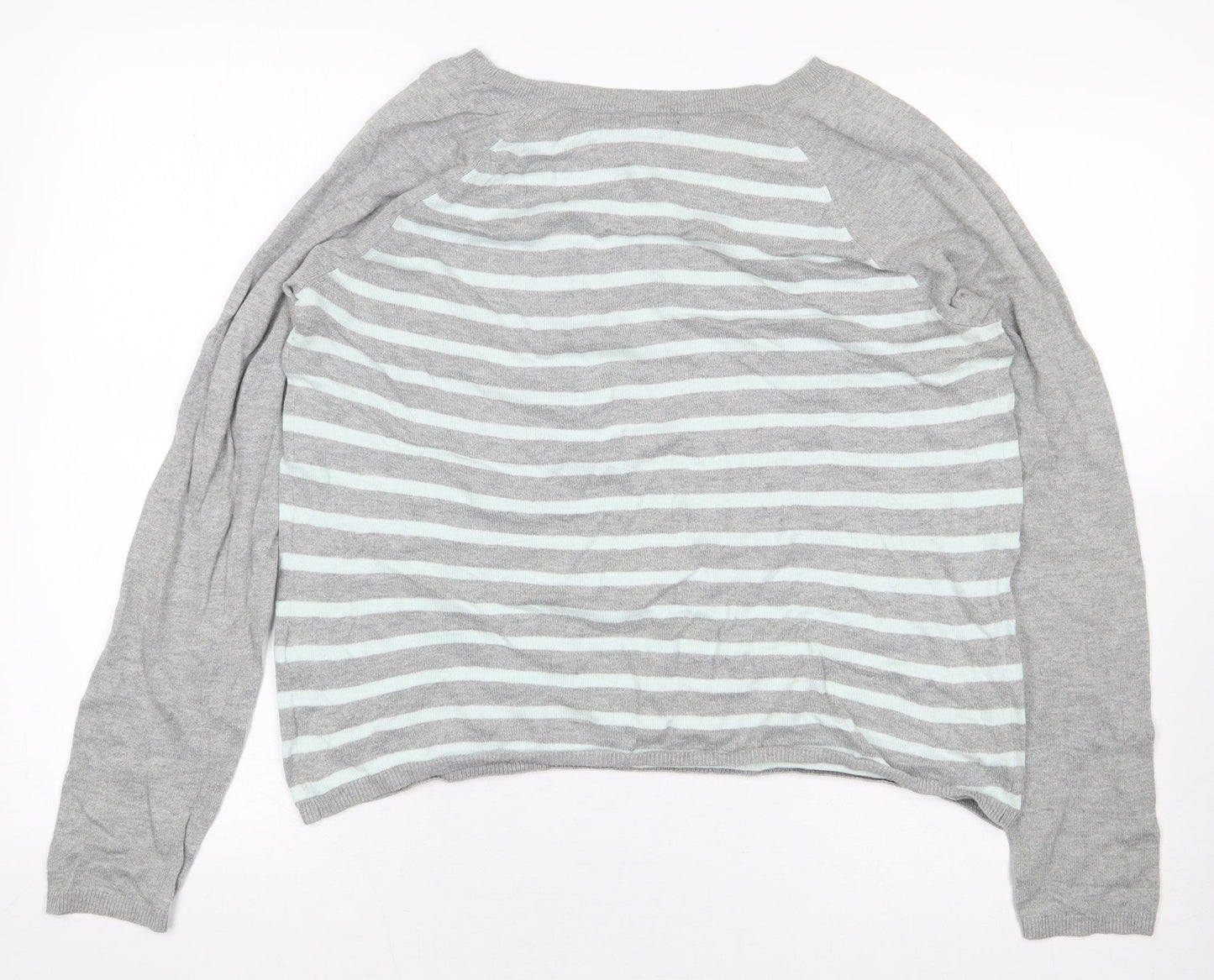 Gap Womens Grey Striped Cotton Pullover Sweatshirt Size M Pullover