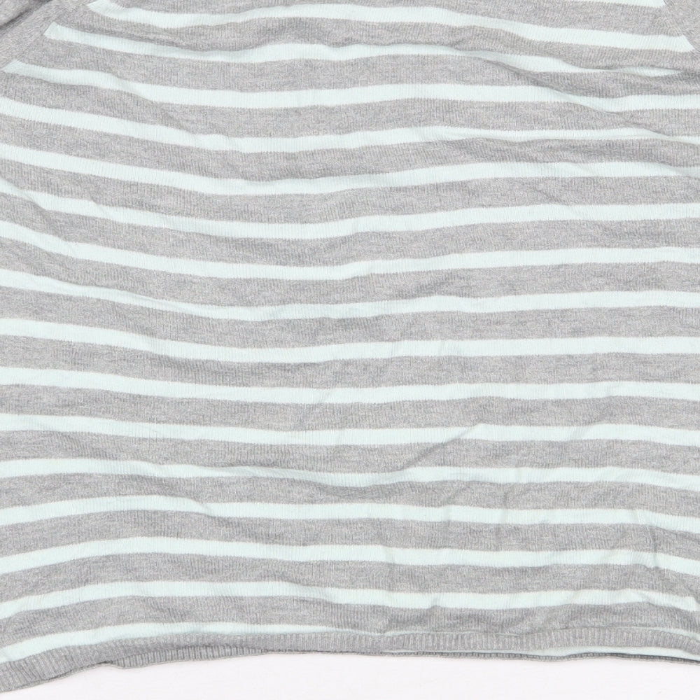 Gap Womens Grey Striped Cotton Pullover Sweatshirt Size M Pullover