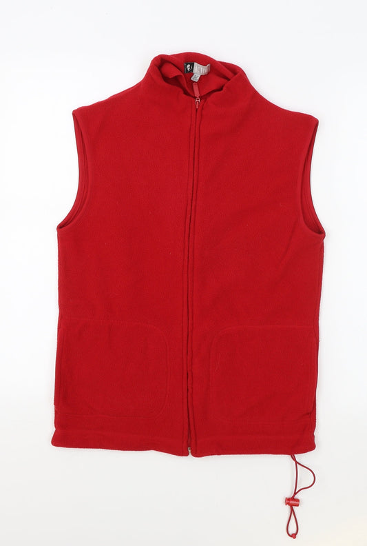 Active Womens Red Gilet Coat Size 12 Zip