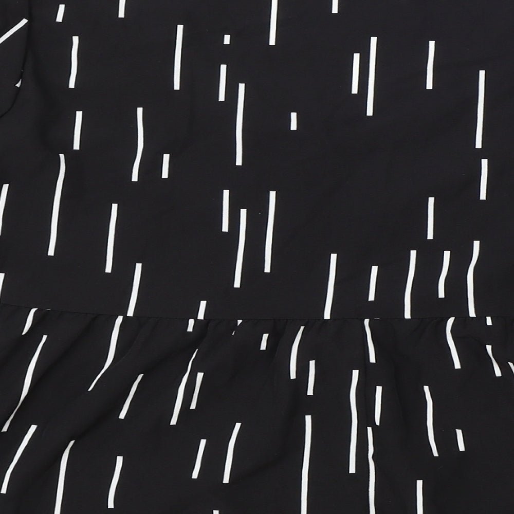 SheIn Womens Black Geometric Polyester Basic Blouse Size XL V-Neck