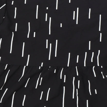 SheIn Womens Black Geometric Polyester Basic Blouse Size XL V-Neck