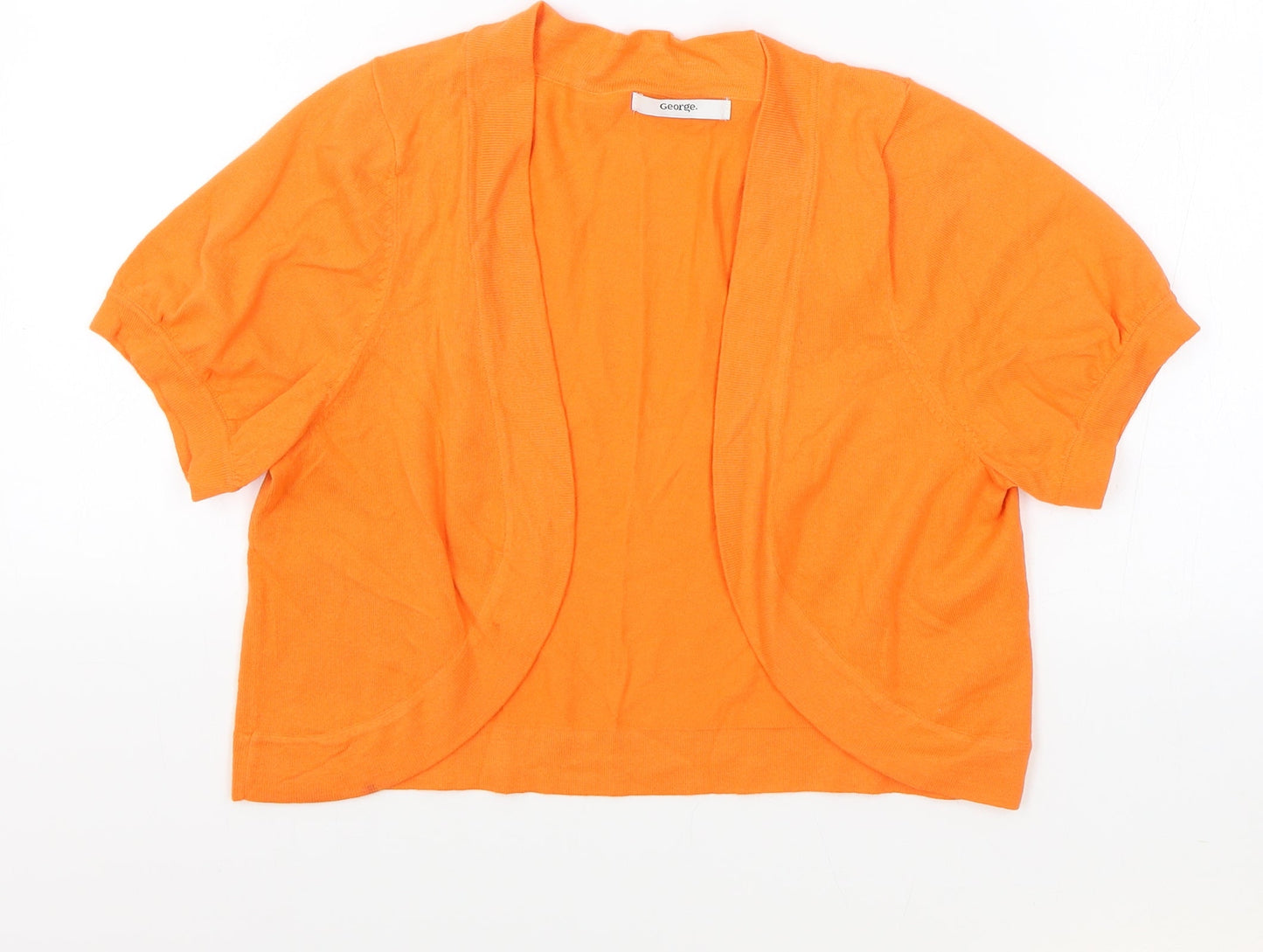 George Womens Orange Round Neck Cotton Shrug Jumper Size 14