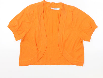 George Womens Orange Round Neck Cotton Shrug Jumper Size 14