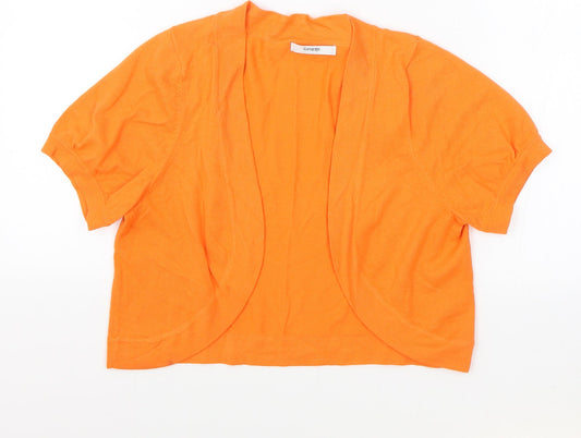 George Womens Orange Round Neck Cotton Shrug Jumper Size 14