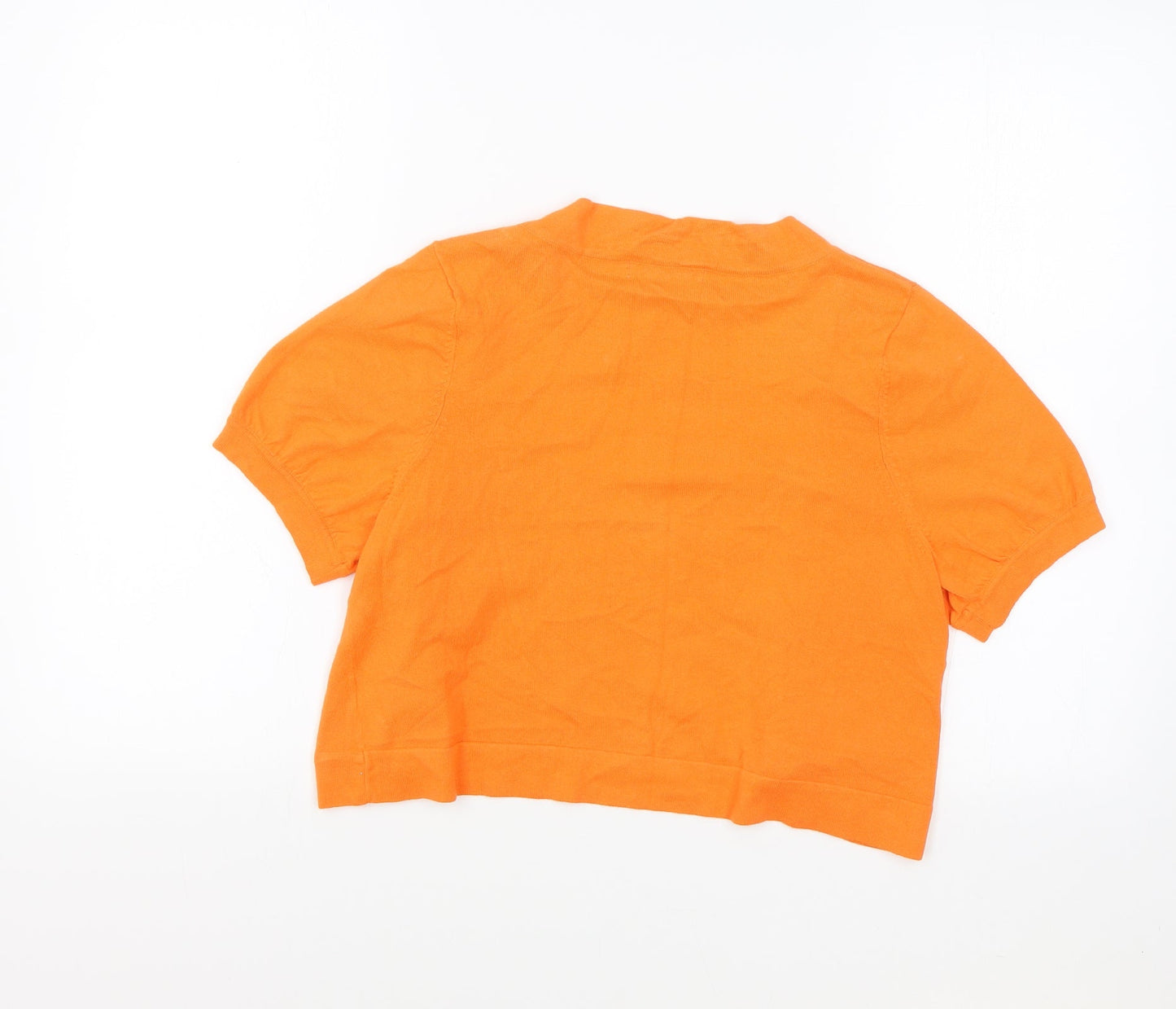 George Womens Orange Round Neck Cotton Shrug Jumper Size 14