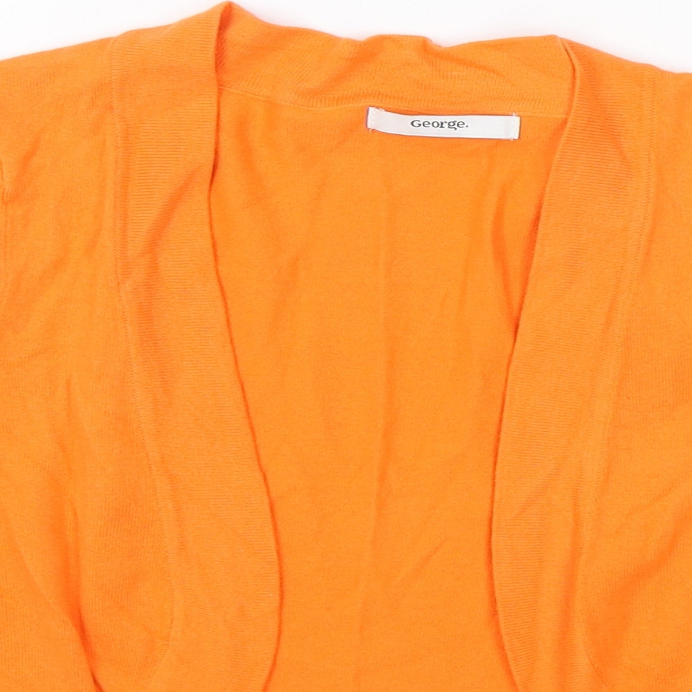 George Womens Orange Round Neck Cotton Shrug Jumper Size 14
