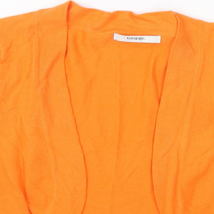 George Womens Orange Round Neck Cotton Shrug Jumper Size 14