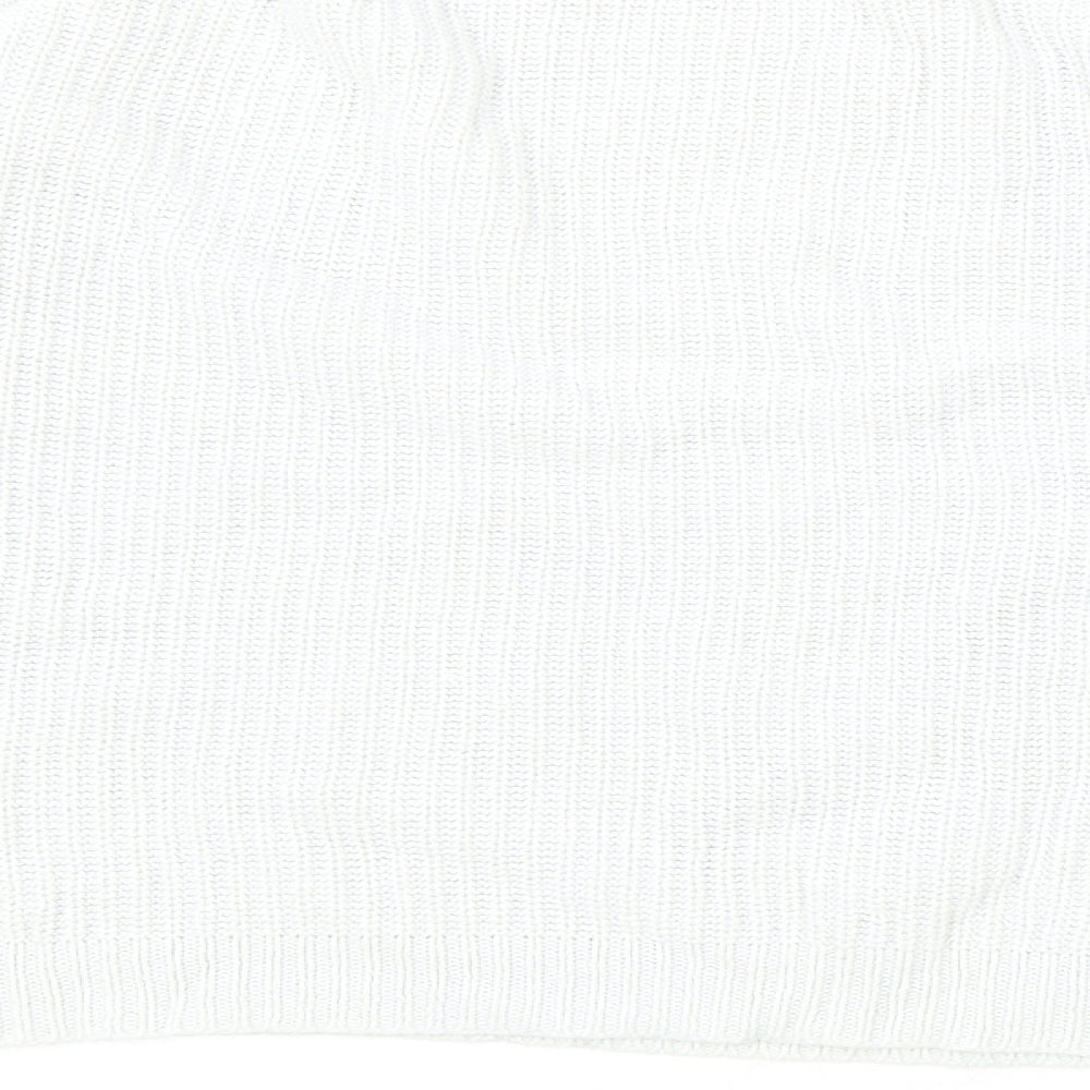 TU Womens Blue Round Neck Cotton Pullover Jumper Size 10 - Lace Detail