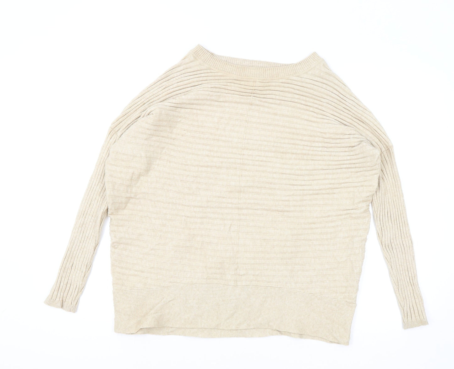 George Womens Beige Round Neck Viscose Pullover Jumper Size L