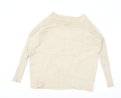 George Womens Beige Round Neck Viscose Pullover Jumper Size L